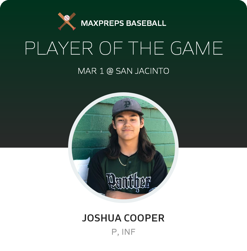 #11 Joshua Cooper Player of the Game badge