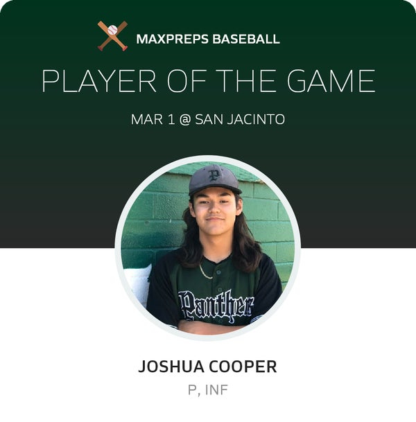 #11 Joshua Cooper Player of the Game badge