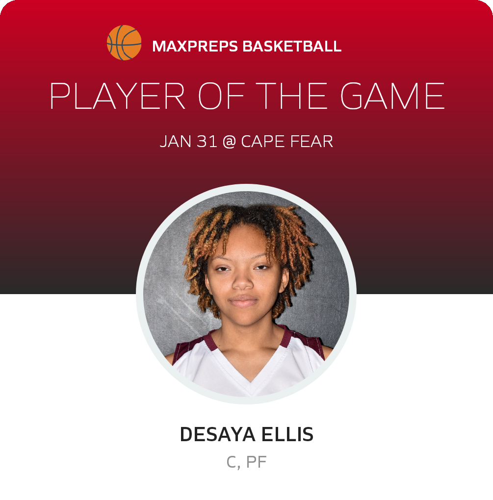 #5 Desaya Ellis Player of the Game badge