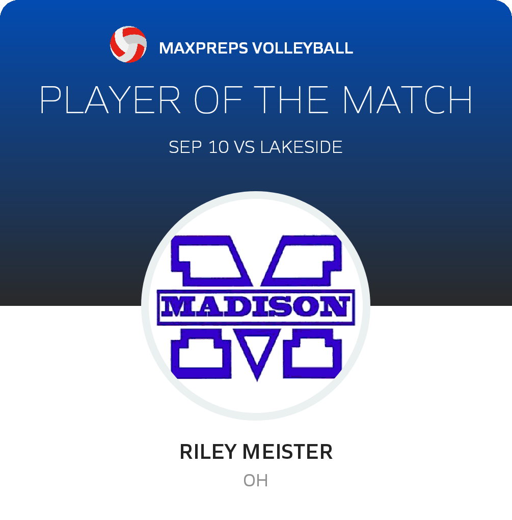 #11 Riley Meister Player of the Game badge