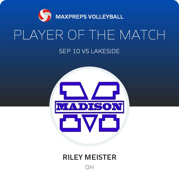 #11 Riley Meister Player of the Game badge