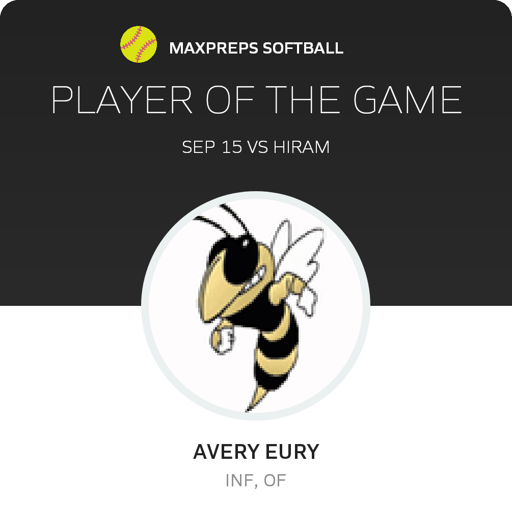 #4 Avery Eury Player of the Game badge