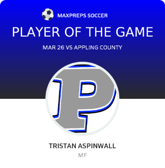 #9 Tristan Aspinwall Player of the Game badge