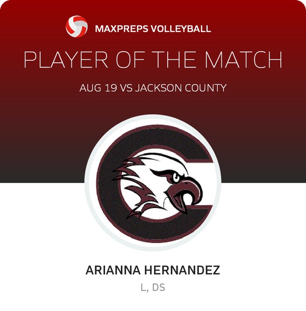 #9 Arianna Hernandez Player of the Game badge
