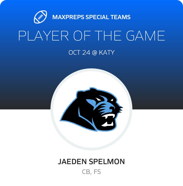 #1 Jaeden Spelmon Player of the Game badge
