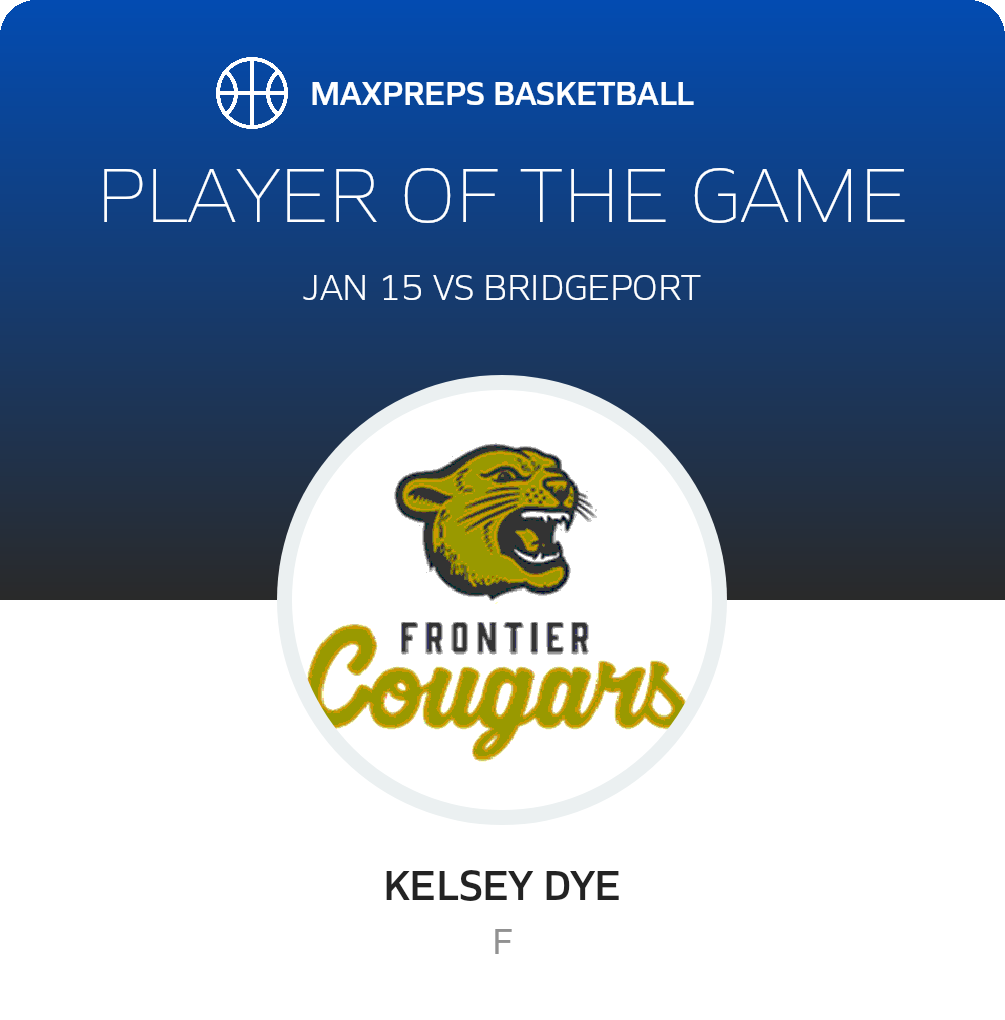 #5 Kelsey Dye Player of the Game badge