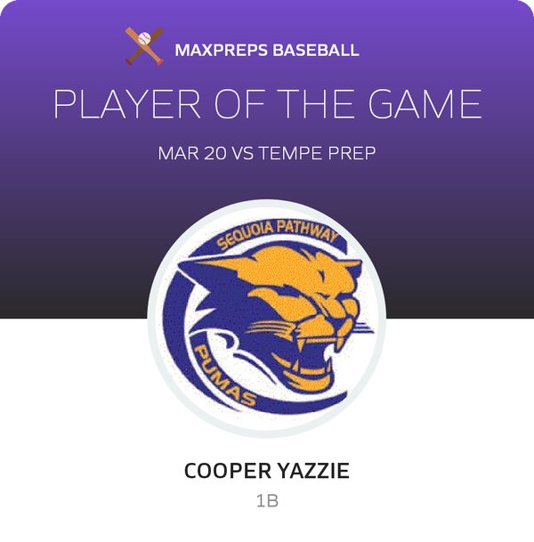 #42 Cooper Yazzie Player of the Game badge