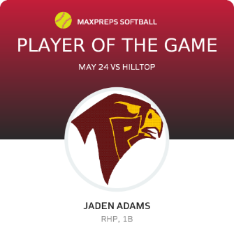 #9 JADEN ADAMS Player of the Game badge