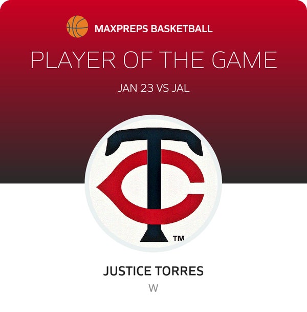 #21 Justice Torres Player of the Game badge