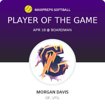 #7 Morgan Davis Player of the Game badge