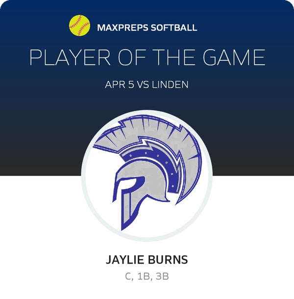 #10 Jaylie Burns Player of the Game badge