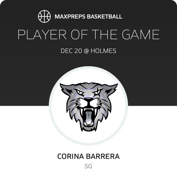 #12 Corina Barrera Player of the Game badge