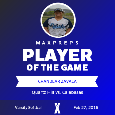 #12 Chandlar Zavala Player of the Game badge