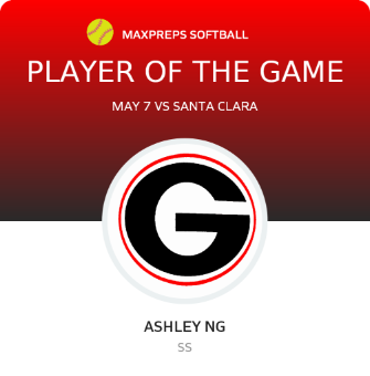 #12 Ashley Ng Player of the Game badge
