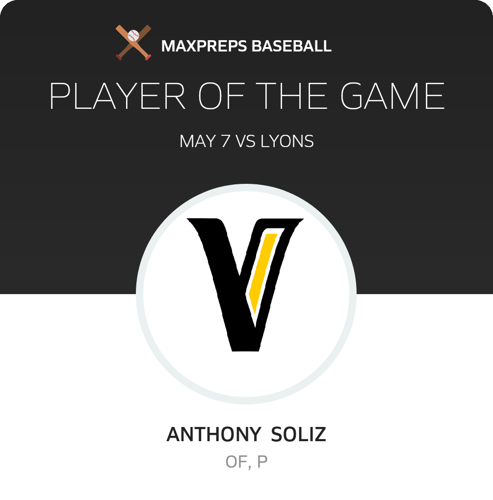 #12 Anthony  Soliz Player of the Game badge