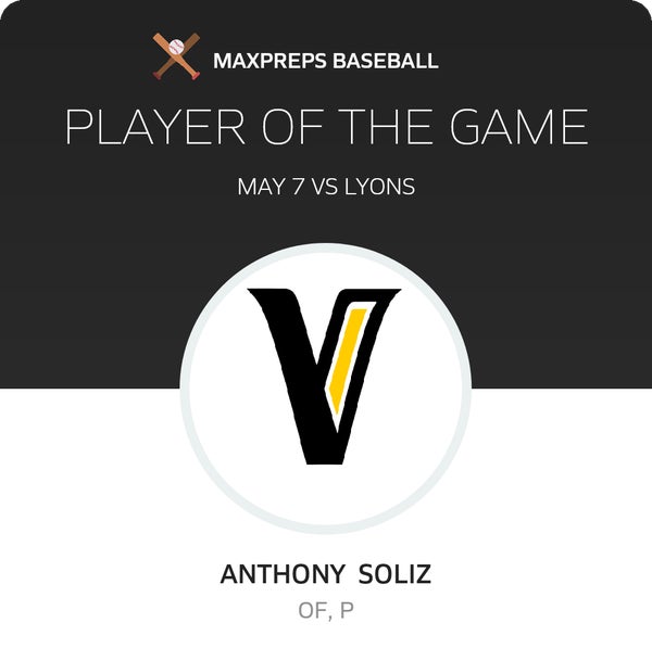 #12 Anthony Soliz Player of the Game badge