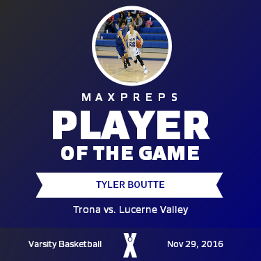 #22 Tyler Boutte Player of the Game badge