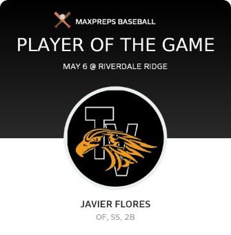 #9 Javier Flores Player of the Game badge