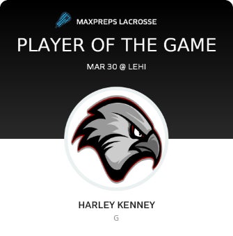 #29 Harley Kenney Player of the Game badge