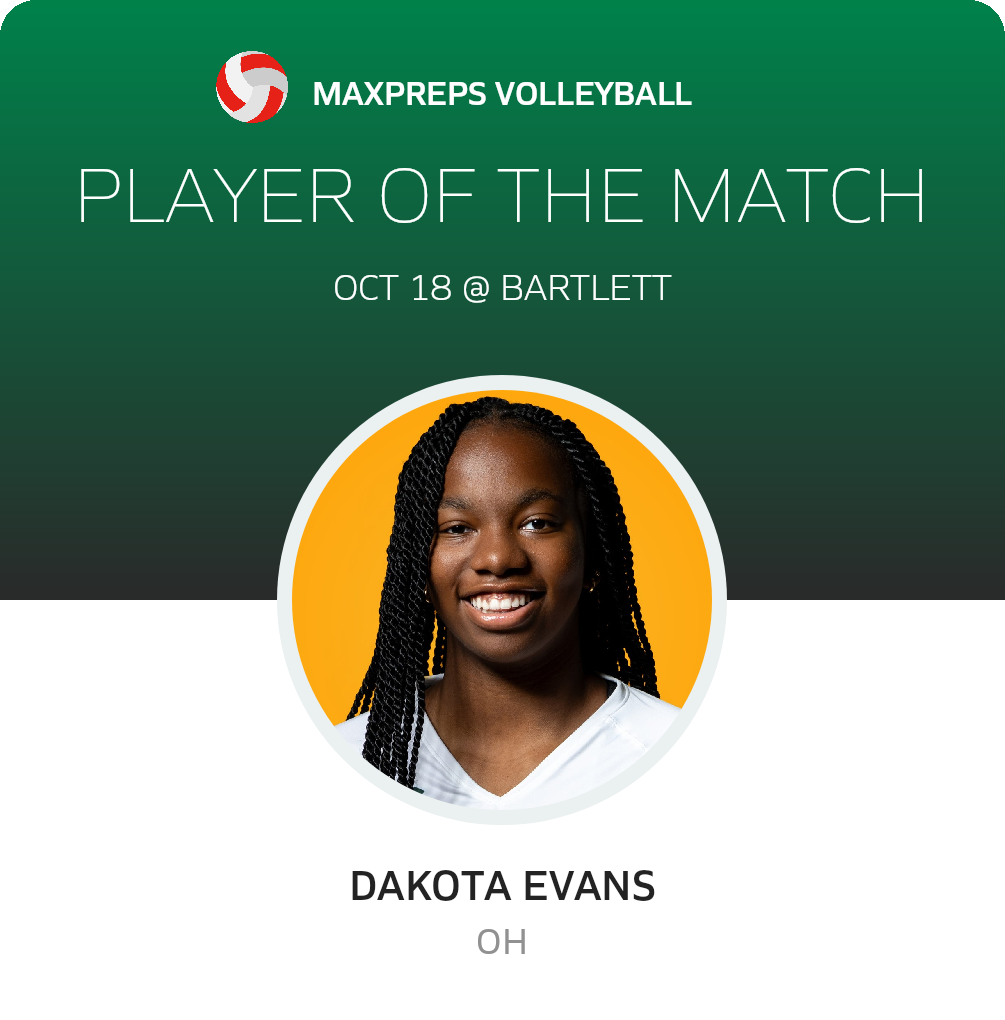 #6 Dakota Evans Player of the Game badge