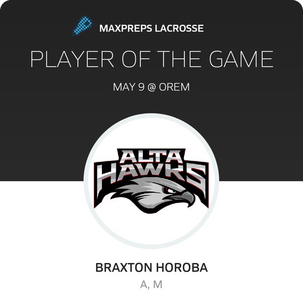#23 Braxton Horoba Player of the Game badge