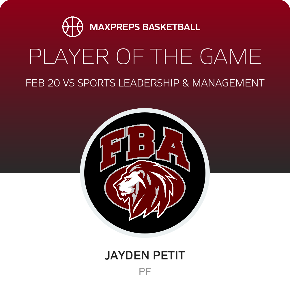 #3 Jayden Petit Player of the Game badge