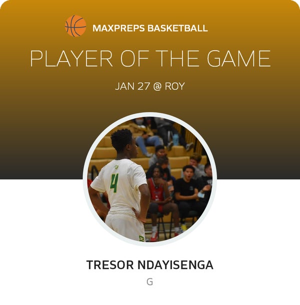 #4 Tresor Ndayisenga Player of the Game badge
