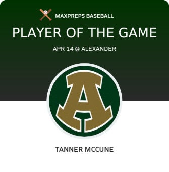 #32 Tanner McCune Player of the Game badge