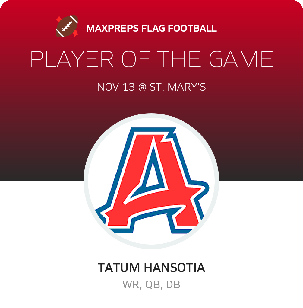 #3 Tatum Hansotia Player of the Game badge