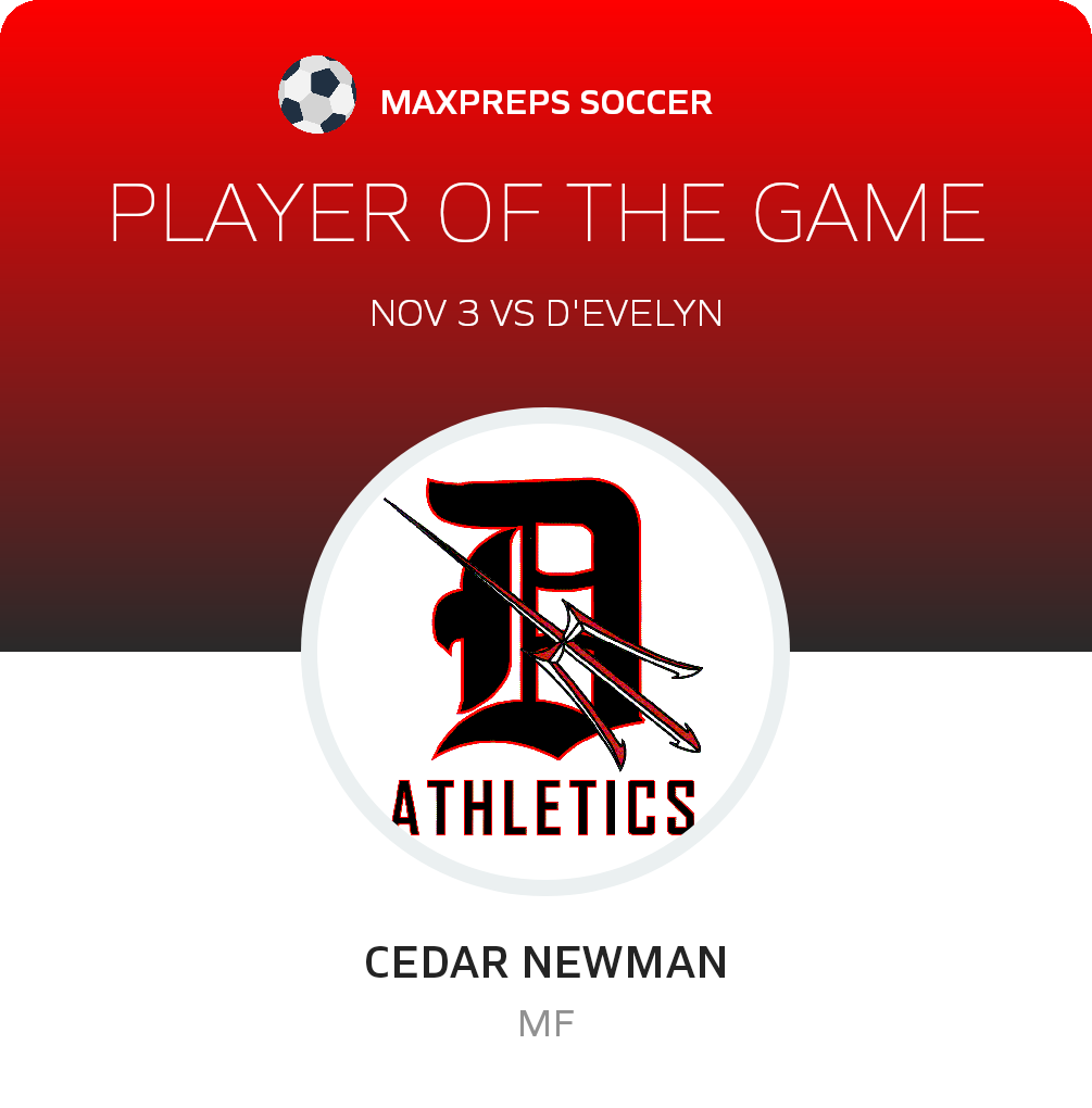 #10 Cedar Newman Player of the Game badge