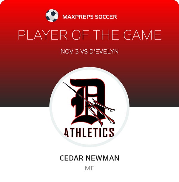 #10 Cedar Newman Player of the Game badge
