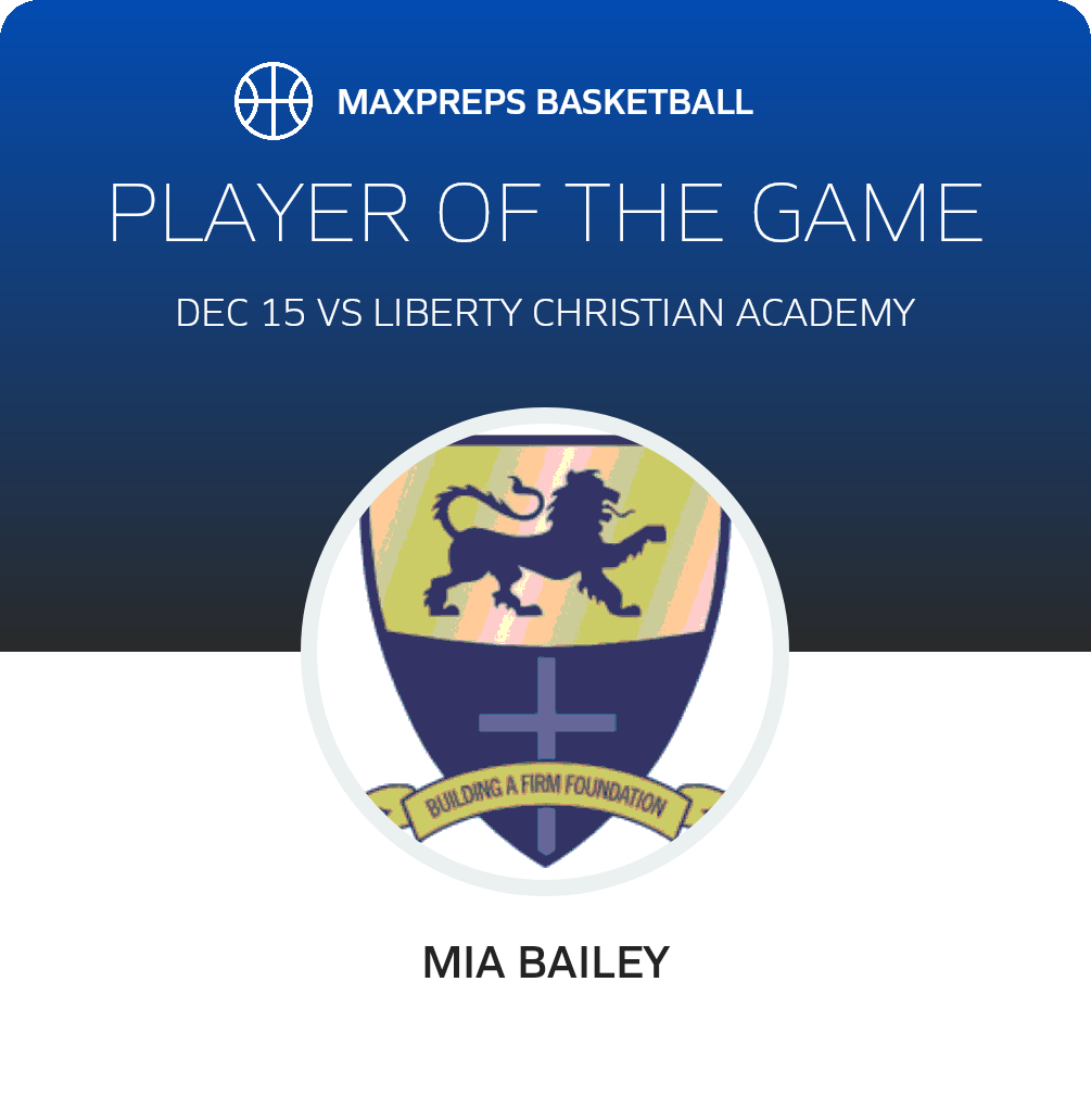 #5 Mia Bailey Player of the Game badge