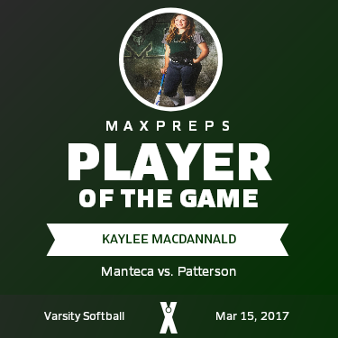 #7 Kaylee MacDannald Player of the Game badge