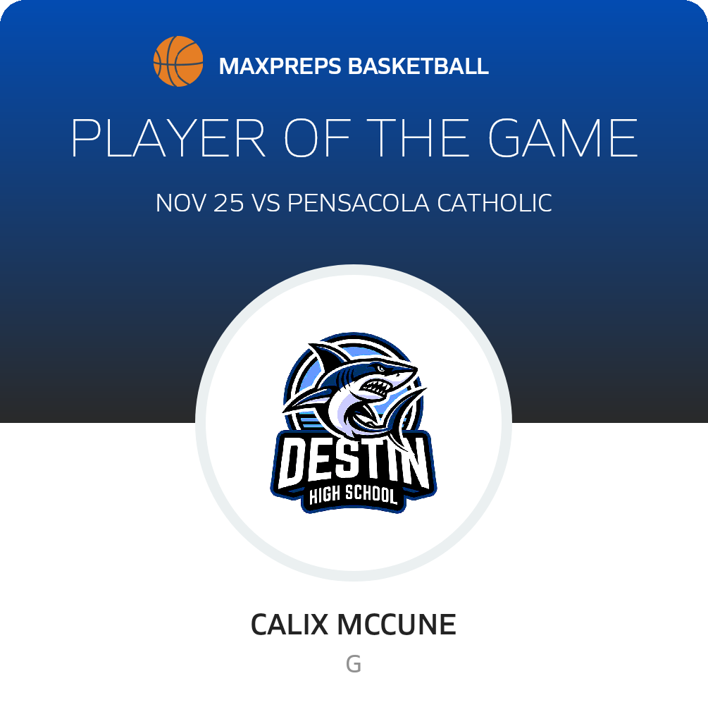 #1 Calix McCune Player of the Game badge