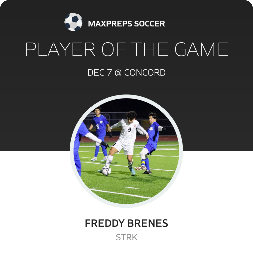 #9 Freddy Brenes Player of the Game badge