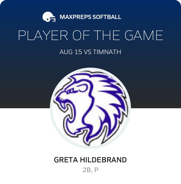 #15 Greta Hildebrand Player of the Game badge