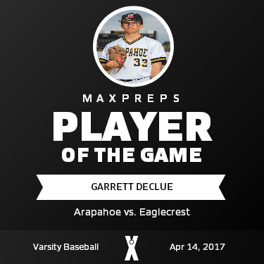 #33 Garrett DeClue Player of the Game badge