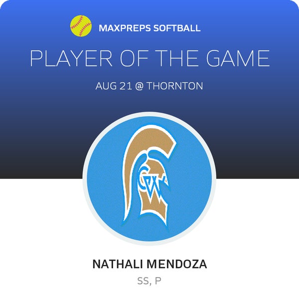 #4 Nathali Mendoza Player of the Game badge