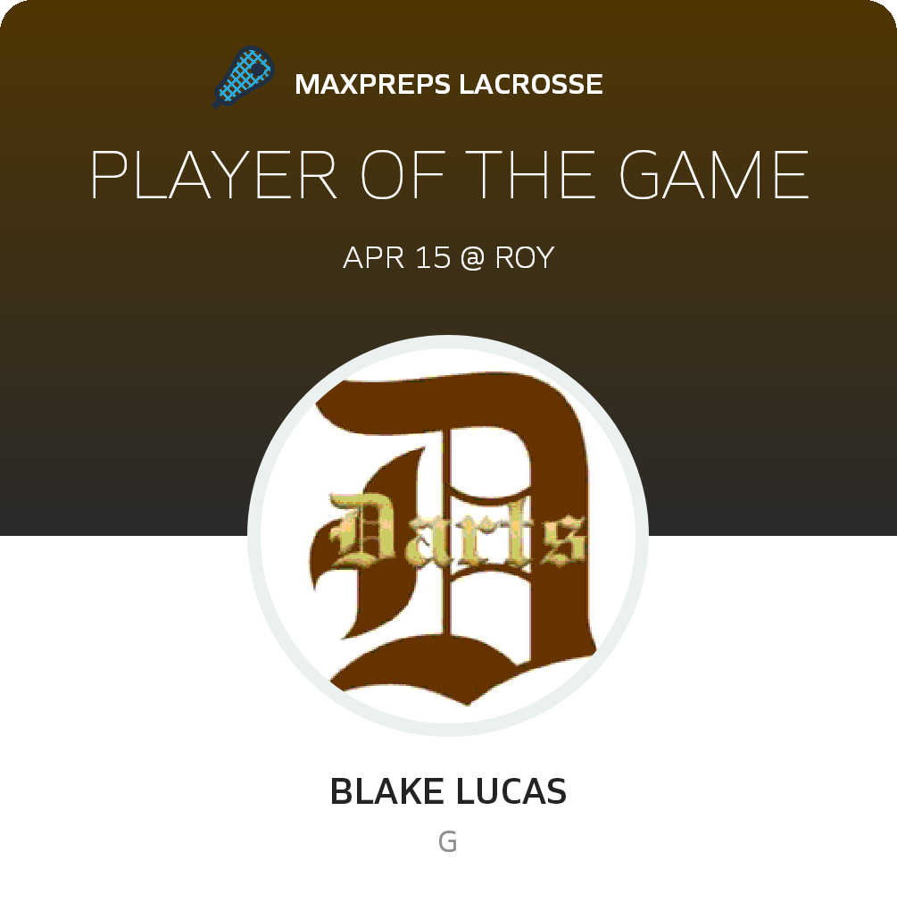 #27 Blake Lucas Player of the Game badge