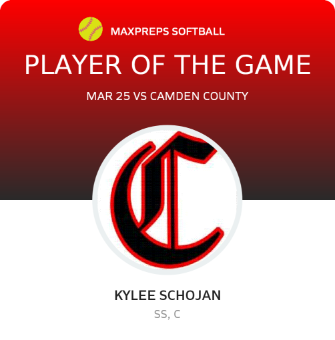 #10 Kylee Schojan Player of the Game badge