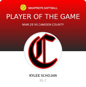#10 Kylee Schojan Player of the Game badge
