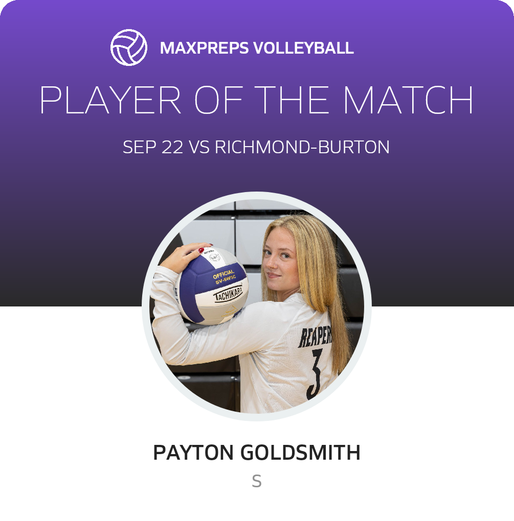 #3 Payton Goldsmith Player of the Game badge