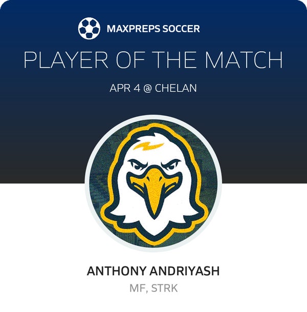 #9 Anthony Andriyash Player of the Game badge