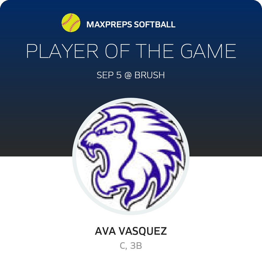 #22 Ava Vasquez Player of the Game badge