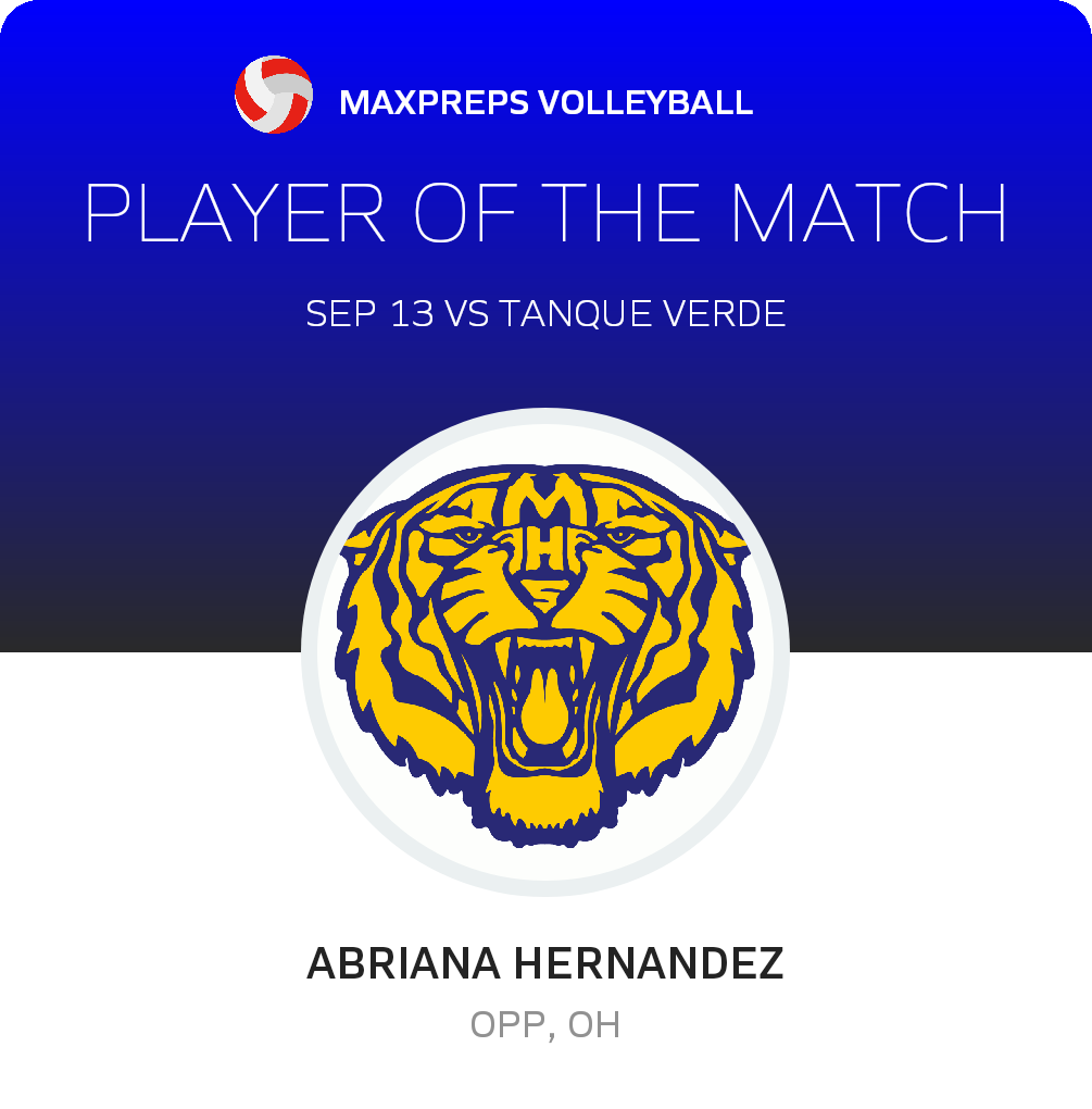 #3 Abriana Hernandez Player of the Game badge