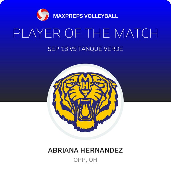 #3 Abriana Hernandez Player of the Game badge