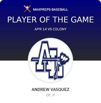 #25 Andrew Vasquez Player of the Game badge