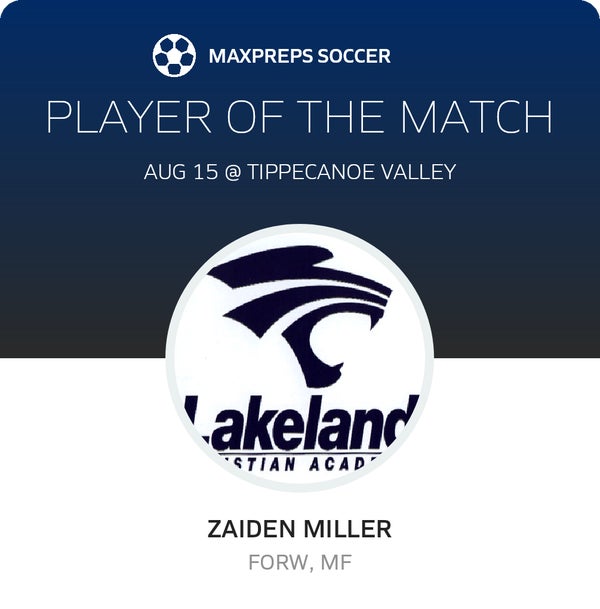 #11 Zaiden Miller Player of the Game badge
