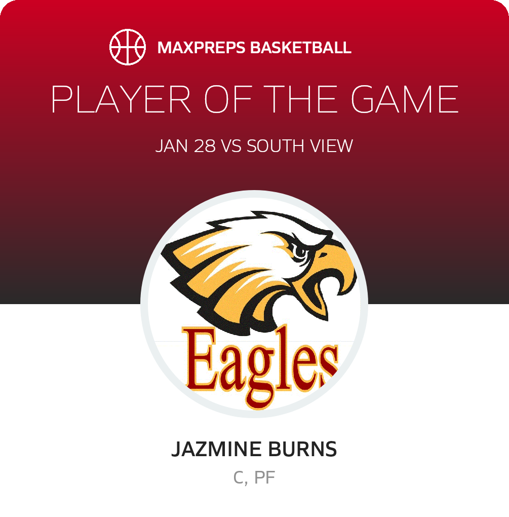 #15 Jazmine Burns Player of the Game badge