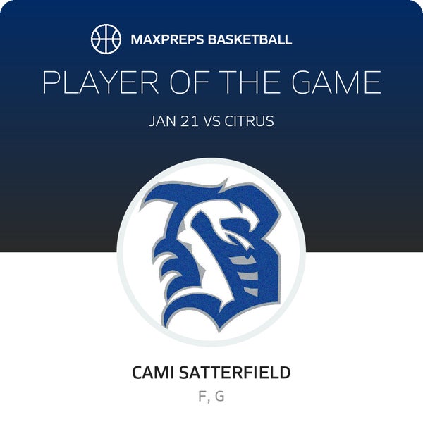 #2 Cami Satterfield Player of the Game badge